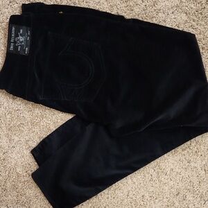 Black True Religion Corduroy Jeans, Size 33